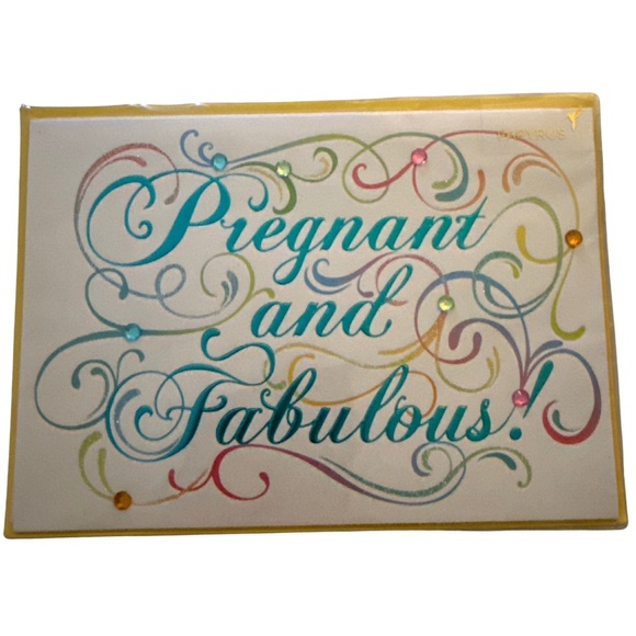 Papyrus “Pregnant and Fabulous” Congratulations Pregnancy Card NEW SEALED PKG - Picture 3 of 5